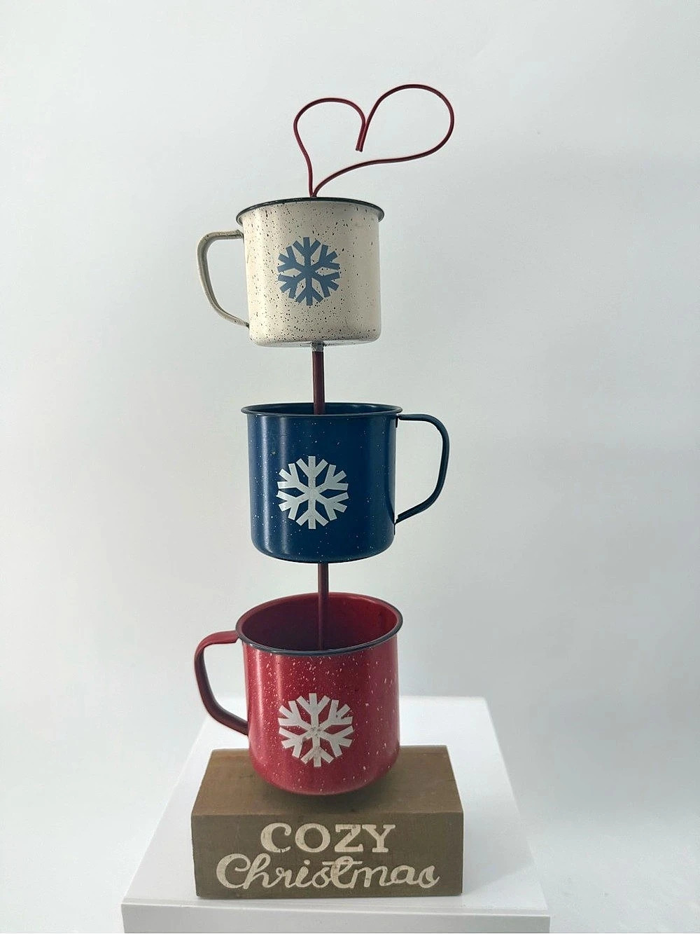 Stacked Christmas Mug Display